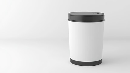 Minimalist Trash Bin on a Light Background for Modern Interior Design and Clean Environment Solutions in Contemporary Spaces