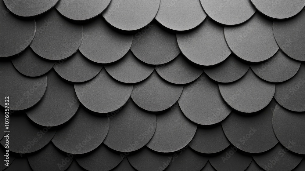 Poster textured black circular scales creating a unique and modern background for design purposes in contem