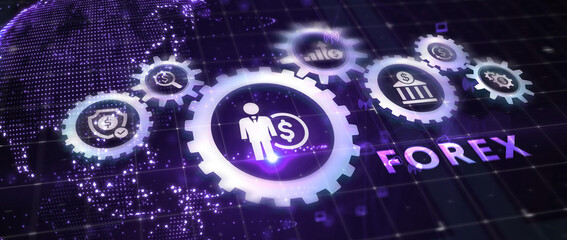 Online trading, Forex, Investment and financial market concept. 3d illustration