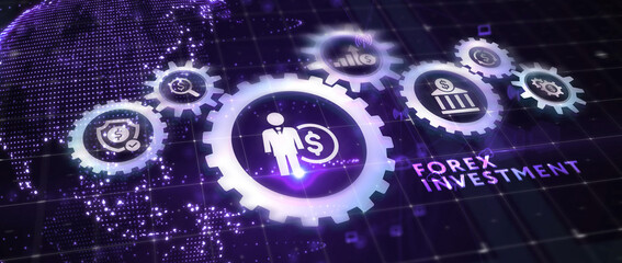 Online trading, Forex, Investment and financial market concept. 3d illustration