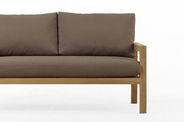 Modern wooden chairs with soft sofa seats