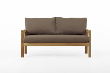 Modern wooden chairs with soft sofa seats