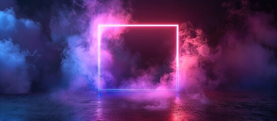 Neon Glow in a Smoky Room