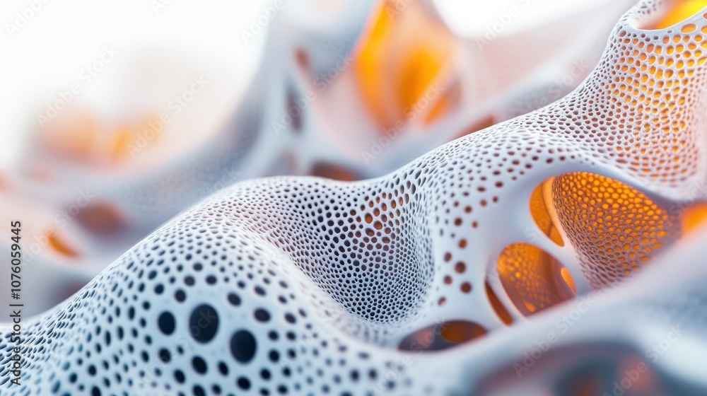 Poster abstract 3d rendered pattern with circular holes