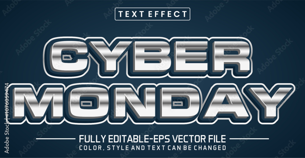 Poster cyber monday font text effect editable