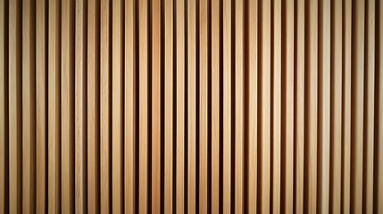 Fototapeta premium Wooden wall background with vertical slats, texture of natural wood paneling for interior design or backdrop. Wooden paneling wall. 