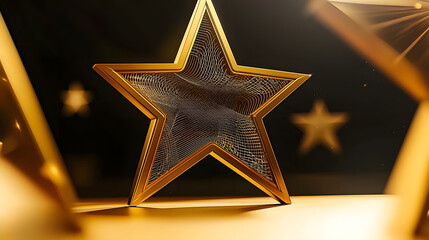 Shiny gold star with a modern design
