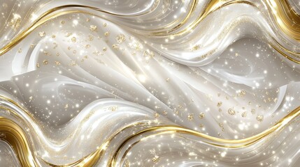 Elegant Gold and Silver Swirling Patterns with Glitter Highlights for Premium Branding