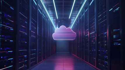 A hybrid cloud setup with seamless data transfer between on-premise servers and public clouds, ensuring efficient workflows and storage