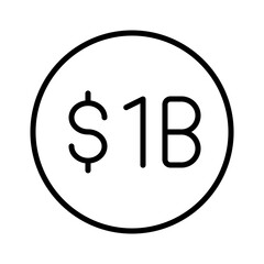 one billion icon with thin style, perfect for user interface projects