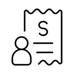 personal expenses icon with thin style, perfect for user interface projects