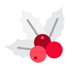 Holly with Red Berries Illustration for Holiday Cheer