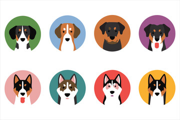A cute dog circle logo vector of illustrations