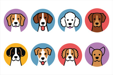 A cute dog circle logo vector of illustrations