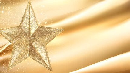 Shining gold star on a shimmering background