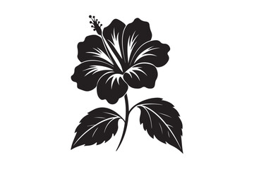 Hibiscus silhouette vector illustration Hibiscus silhouette Hibiscus Flower silhouette