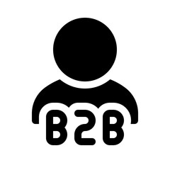 business to business icon with glyph style, perfect for user interface projects