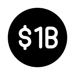 one billion icon with glyph style, perfect for user interface projects