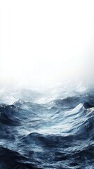 Fototapeta premium A serene depiction of ocean waves under a misty atmosphere.