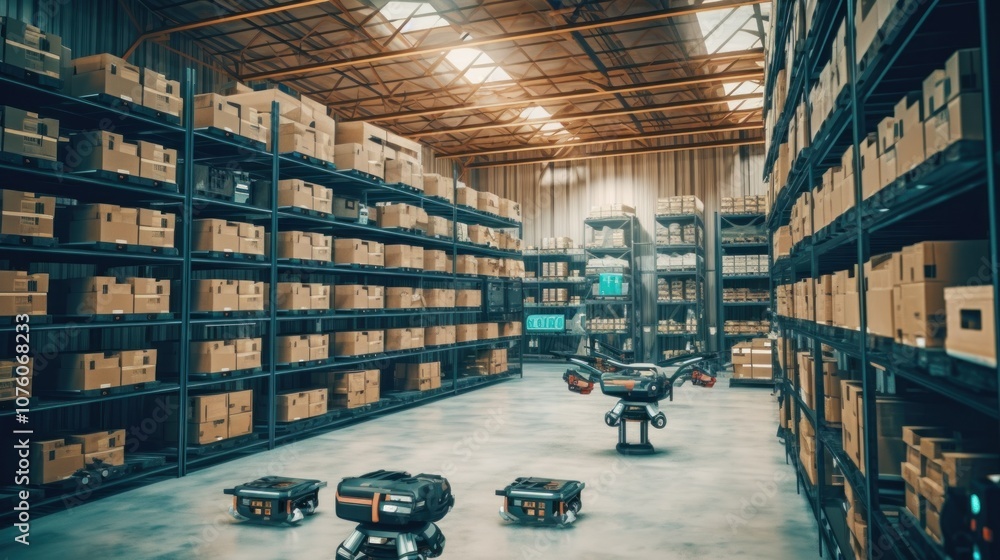 Poster warehouse automation with drones