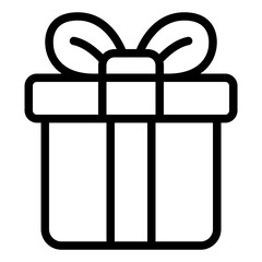 Gift Box Icon with Ribbon Design