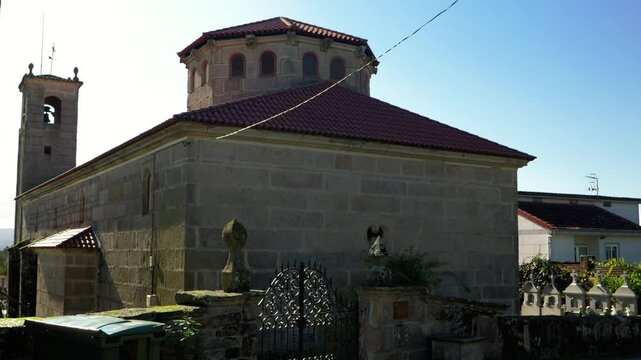 Exterior view of Santa Mar&iacute;a de Parada de Outeiro church, Vilar de Santos, Ourense, Galicia