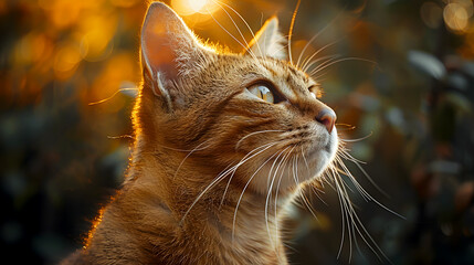 Striking Profile of a Bengal Cat in Natural Light