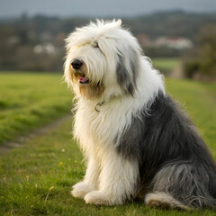The Old English Sheepdog is a large, affectionate dog known for its distinctive fluffy coat, intelligence.