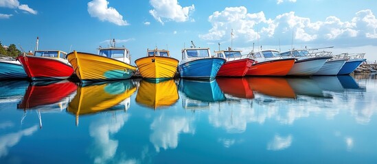 Colorful Boats at Dock