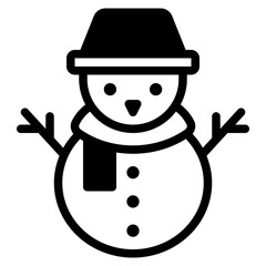 Festive Snowman with Hat and Scarf Icon