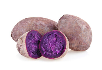 Purple Sweet Potatoes on White background
