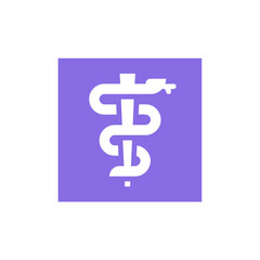 Purple Square with Medical Symbol
