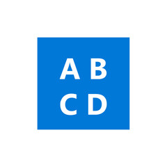 Blue Square with Letters
