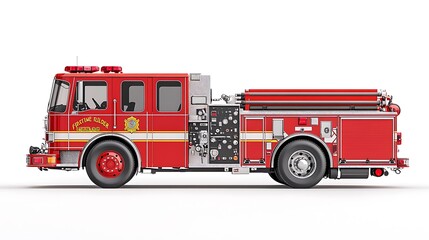 A red fire truck designed for emergency response and firefighting.
