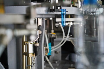 A plastic bottle in the equipment for inflating in different volumes and liters.