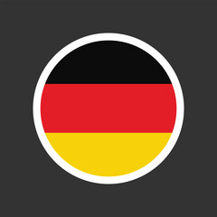 Obraz premium Round circle flag of Germany. Flag flat color. Vector digital illustration.