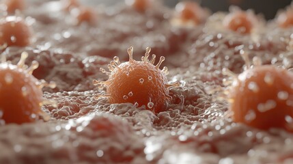 Close-up of B-cells releasing antibodies to neutralize a virus, illustrating humoral immunity.