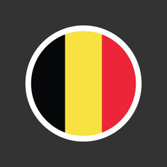 Fototapeta premium Flag of Belgium. Flag flat color. Round flag. Vector digital illustration.