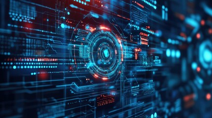 Obraz premium Futuristic Digital Interface Abstract Background