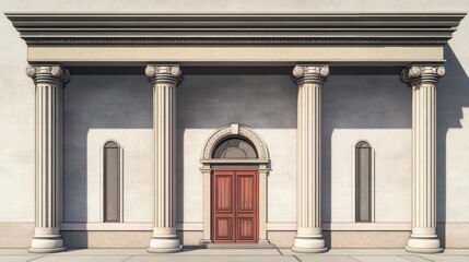 Fototapeta premium Classic Architectural Elements with Columns and Door