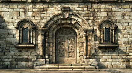 Intricate Stone Doorway with Classic Architectural Details