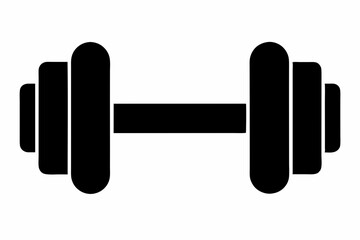 Dumbbell Vector Silhouette, Gym Equipment icon Symbol