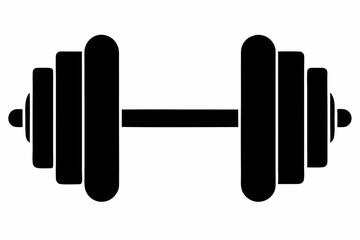 Dumbbell Vector Silhouette, Gym Equipment icon Symbol