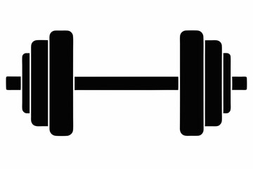 Dumbbell Vector Silhouette, Gym Equipment icon Symbol