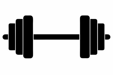 Dumbbell Vector Silhouette, Gym Equipment icon Symbol