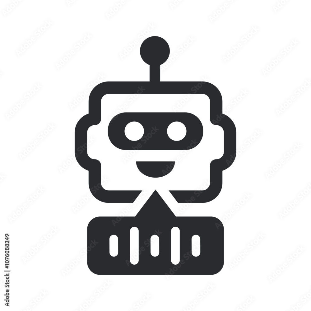 Poster voice assistant icon. vector illustration. symbol of artificial intelligence and automation.