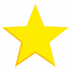 Fototapeta premium flat yellow star vector on a white background