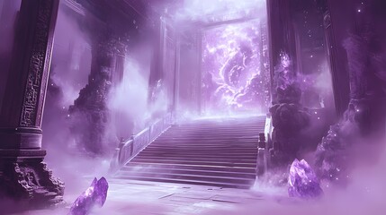 digital purple stage design poster background