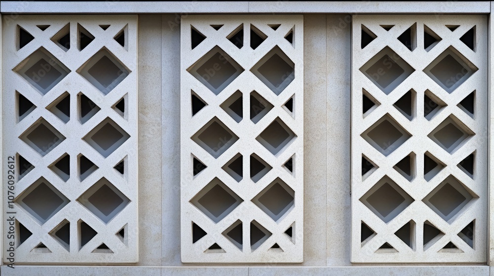 Poster decorative architectural design with geometric patterns