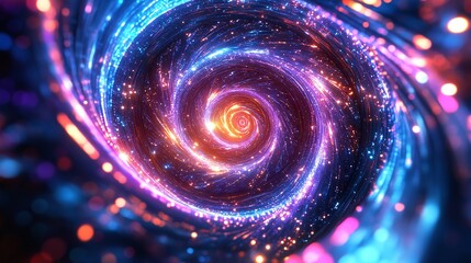 Abstract Futuristic Neon in the Metaverse Psychedelic